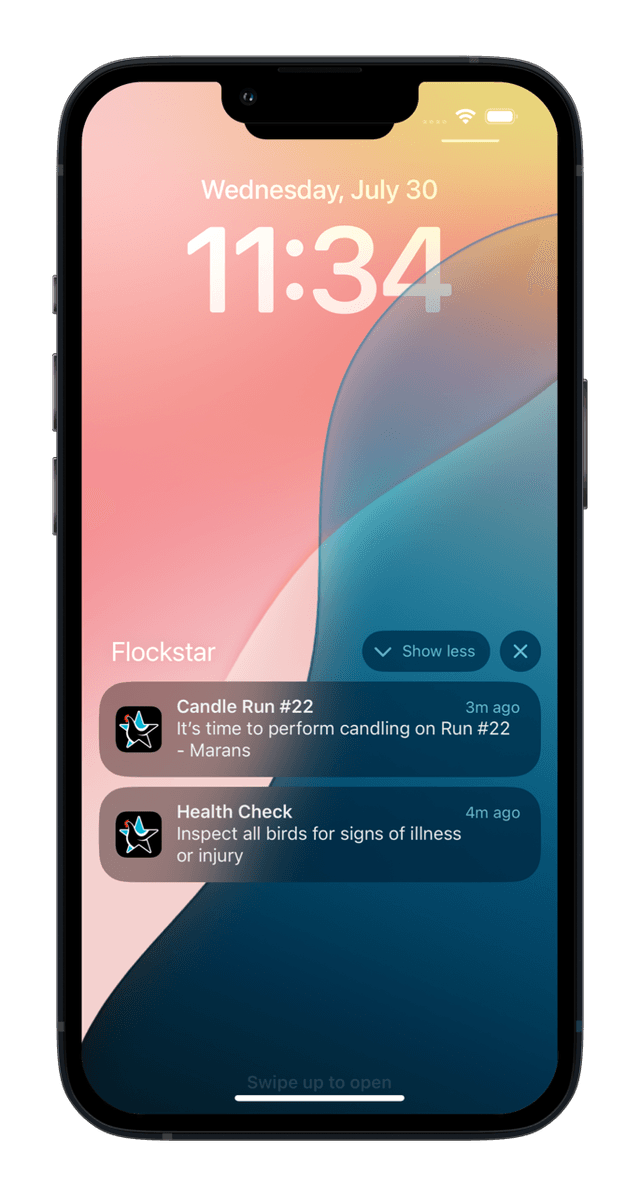 Task management interface with reminders and notifications